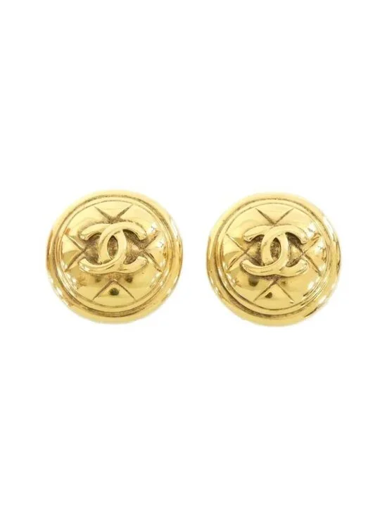 Chanel Vintage Earrings Gold - Picture 1 of 3